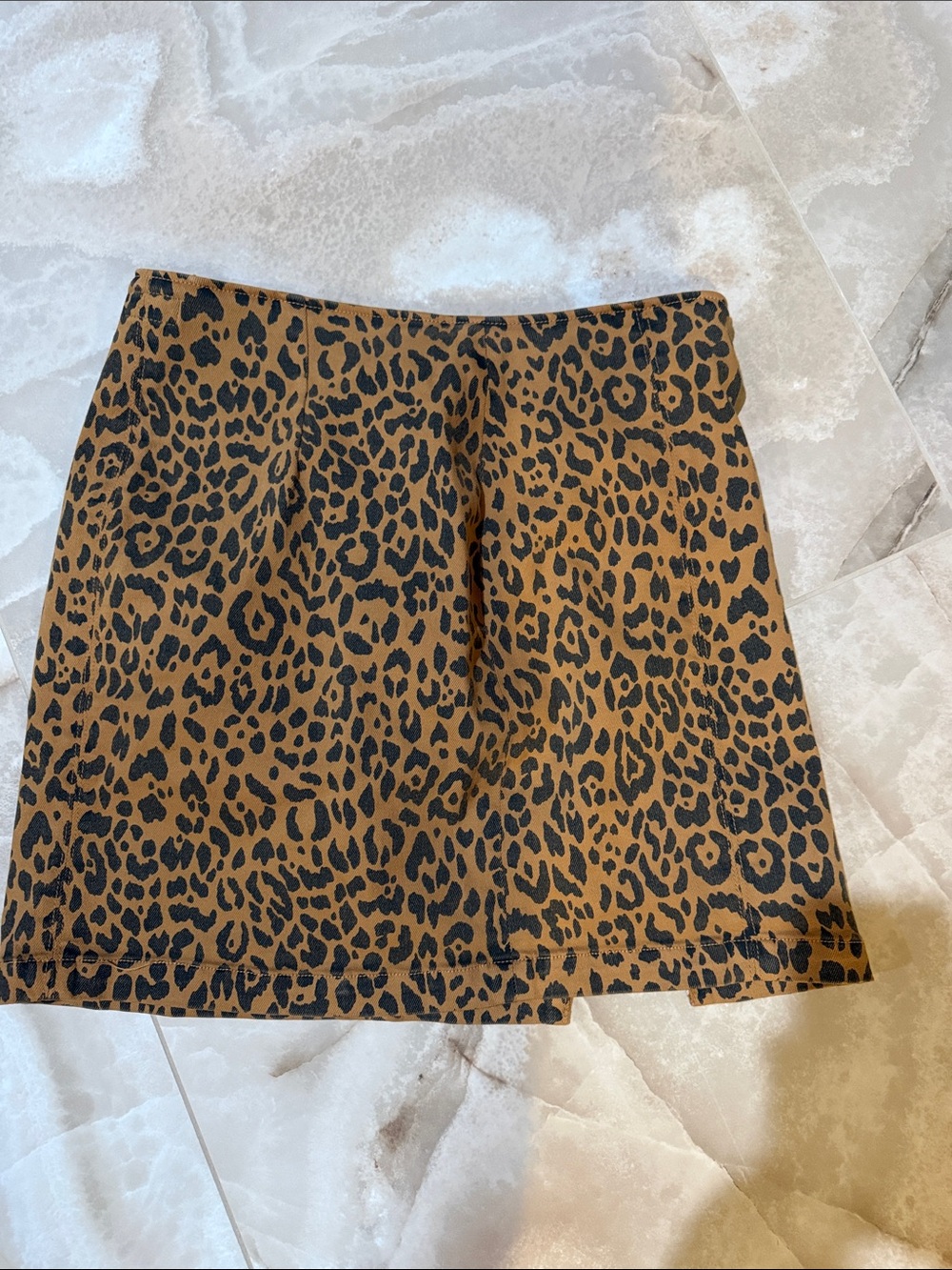 Leopard Print Mini Skirt - Brown/Black